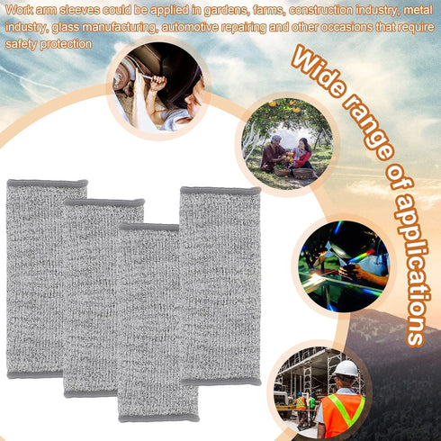 Neer 4 Pair Protective Arm Sleeves for Thin Skin Anti-Cut Burn Resistant Cover Forearm Sleeve for Cooking Construction(Gray, 7.9 Inch)...