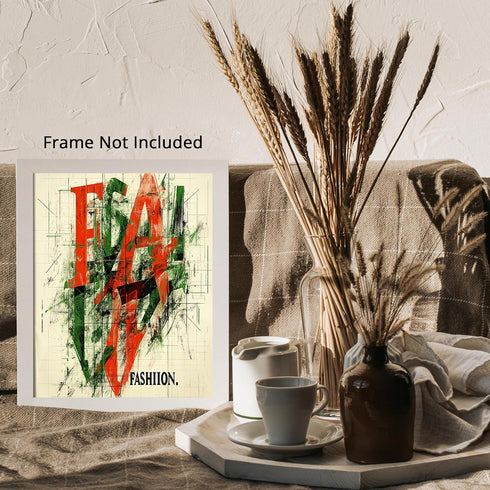 Posterizer 1 pcs-modern typography abstract visuals-Fashion 1-Abstract & Modern Art- Gift for Women, Fashionistas, Designer Fashion Fans- unframed...