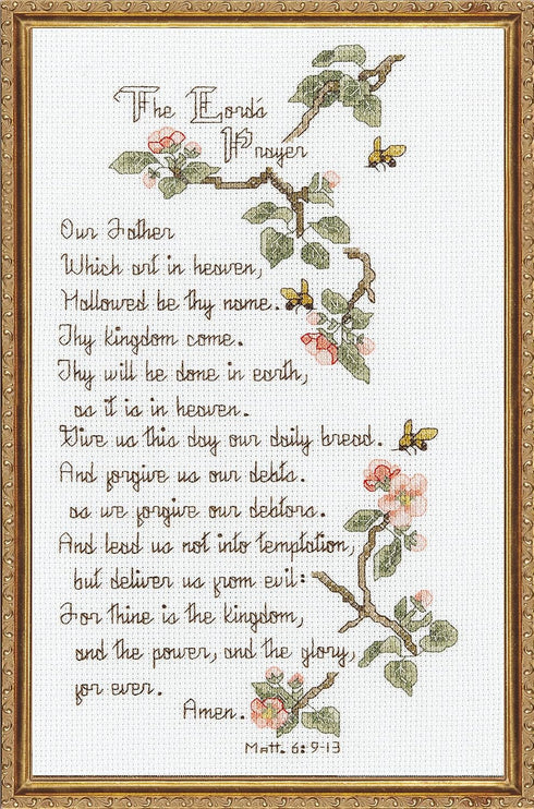 Janlynn Counted Cross Stitch Kit, The Lord's Prayer, Blue, By the yard...