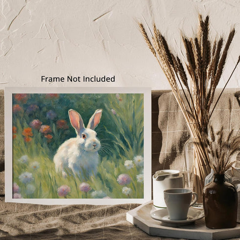 Posterizer 1 pcs- Cute Little Bunny in The wild-Art for Animal Lovers-Landscape & Nature Art- Living Room Bedroom Decor- unframed wall art...
