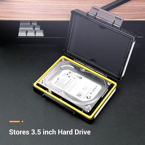 Hard Drive Case 3.5 inch External Hard Drive Portable Carrying Case, Water-Resistant and Shockproof HDD SSD Storage Case Bag with Stackable Design...