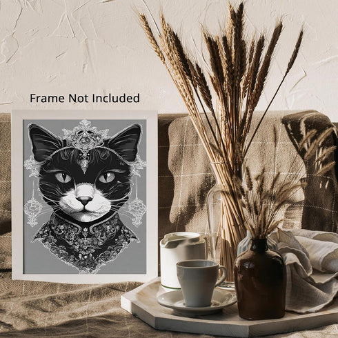 Posterizer 1 pcs- classic goth themed abstract black cat-Gothic Art-Art for Animal Lovers- Living Room Bedroom Decor- unframed wall art...