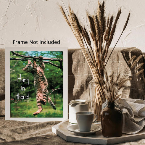 Posterizer 1 pcs-Cute Cat-Kitten-Hang in there-Art for Animal Lovers-Comedy Art- decor for Bedroom, Office, Living Room - unframed wall art...