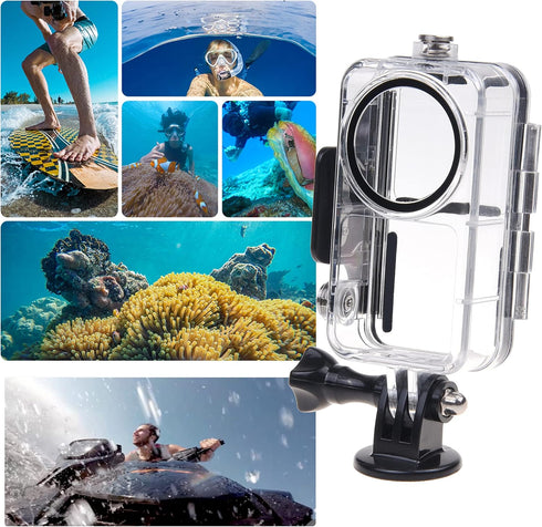 Camkix Waterproof Case Compatible with DJI Action 2 Power Combo or DJI Action 2 Dual-Screen Combo -Transparent - Protects Up to 147ft/45M Underwat...