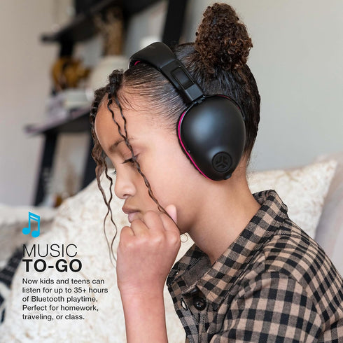 JLab JBuddies Pro Wireless Over-Ear Kids Headphones, 35+ Hour Battery Life, Built-in Volume Regulators for Safety, Share Mode, Folding, Adjustable...