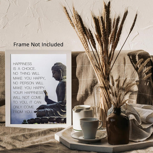 Posterizer 1 pcs-Happiness is a Choice-Buddha Meditation Zen Decor-Quotes-Motivational & Inspirational Art-Gift For Buddhism Meditation philosophy...