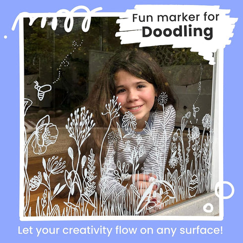 Chalkola White Chalk Markers - White Dry Erase Liquid Chalk Pens for Chalkboard, Blackboard, Window, Bistro, Car Glass, Board, Signs - 1mm Extra F...