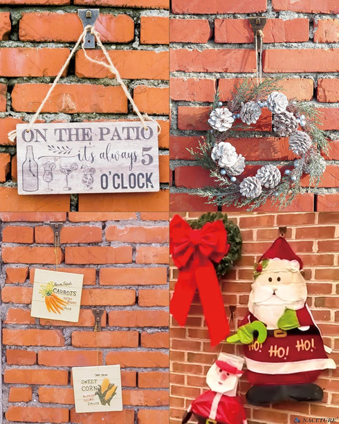 NACETURE Brick Hook Clips (8Pack) - Require More Than 1/8” Brick Wall Cement Gap., Fits 2-1/4 to 2-2/5 Inch Bricks Size...