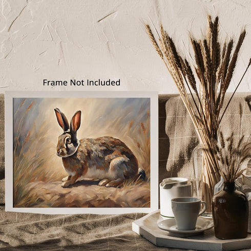 Posterizer 1 pcs- Beautiful rabbit lying on the ground print-Art for Animal Lovers- Gift for Men Women Entrepreneur Teens-decor for Bedroom, Offic...