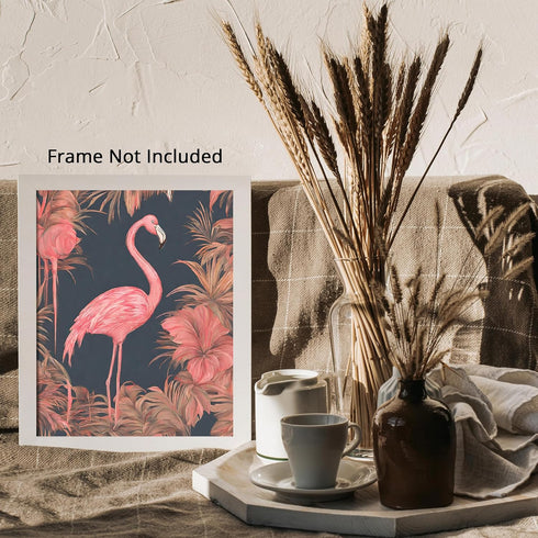 Posterizer 1 pcs-abstract retro design of flowers and flamingo 4-Art for Animal Lovers-GIft for Men Women Teens-Decor for Home & Office- unframed ...