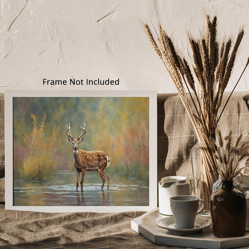 Posterizer 1 pcs- majestic deer having a stroll in nature-Art for Animal Lovers-Landscape & Nature Art- Living Room Bedroom Decor- unframed wall a...