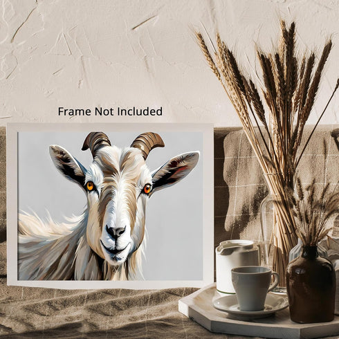 Posterizer 1 pcs- Beautiful Beige Wild Goat-Art for Animal Lovers- Living Room Bedroom Decor- unframed wall art...