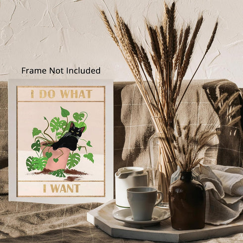 Posterizer 1 pcs-Cute Funny Cat-I Do What i Want-Art for Animal Lovers-Comedy Art- Living Room Bedroom Decor- unframed wall art...