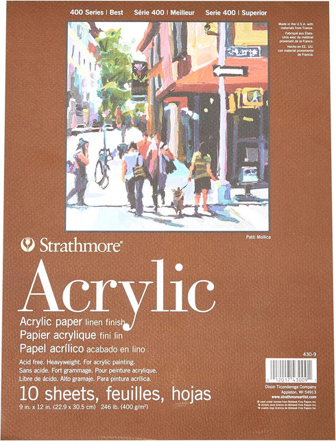 Strathmore Acrylic Paper Pad 9"X12"-10 Sheets -430900...