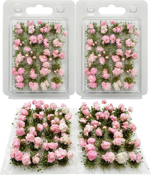 Woohome Flower Cluster Flower Vegetation Groups Grass Tufts Miniature Static Scenery for DIY Architecture Building Model Railway Train Diorama Gar...