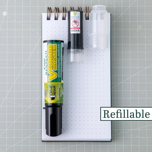 PILOT V Board Master BeGreen Refillable White Board Markers, Chisel Tip, Black Ink, 12 Count...