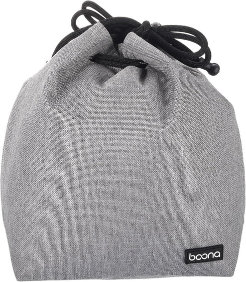 PATIKIL Soft Drawstring Lens Case, Lens Pouch Bag with Cotton Pad 5.91" x 3.94" Thick Fleece Cloth Camera Lens Bag for SLR Lens Water Cups, Grey...