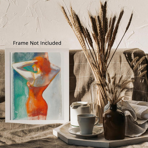 Posterizer 1 pcs-minimalist red head woman painting style art-Collectibles & Fine Art Gift for Men Women Entrepreneur Teens Decor for Home & Offi...