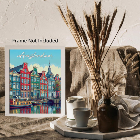 Posterizer 1 pcs-Amsterdam Wall Art-Travel Print-Adventure Wall Art- Gift for Men Women Entrepreneur Teens-Decor for Home & Office- unframed wall ...