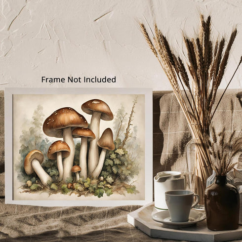 Posterizer 1 pcs- A group of mushrooms in the jungle print-Floral Botanical Art-Kitchen & Bar Art- Gift for Men Women Entrepreneur Teens-Living Ro...