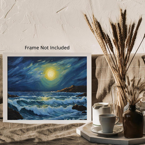 Posterizer 1 pcs- beach and the sea-abstract art 10-Landscape & Nature Art-Floral Botanical Art- Decor for Home & Office- unframed wall art...