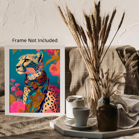 Posterizer 1 pcs-chinoiserie fashionable tiger with scarf-Art for Animal Lovers-Abstract & Modern Art-Living Room Bedroom Decor- UNFRAMED Wall Art...