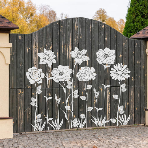 Flower Stencils for Painting - 10 Pcs Large Flower Stencils for Painting on Wall, Reusable Stencils Templates for Painting on Wood Wall Furniture,...