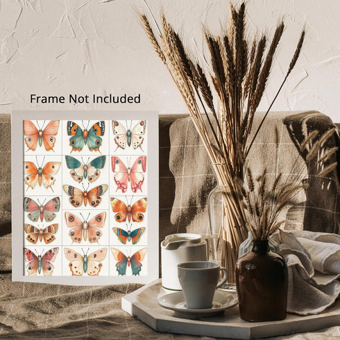 Posterizer 1 pcs-cute paste butterflies-clean aesthetic girly art-Art for Animal Lovers-Collectibles & Fine Art-Decor for Home & Office- unframed ...