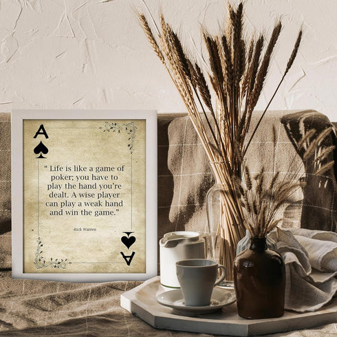 Posterizer 1 pcs-Life is Like a Game of Poker-Rick Warren-Quotes and Poems-Motivational & Inspirational Art-Living Room Bedroom Decor- UNFRAMED Wa...