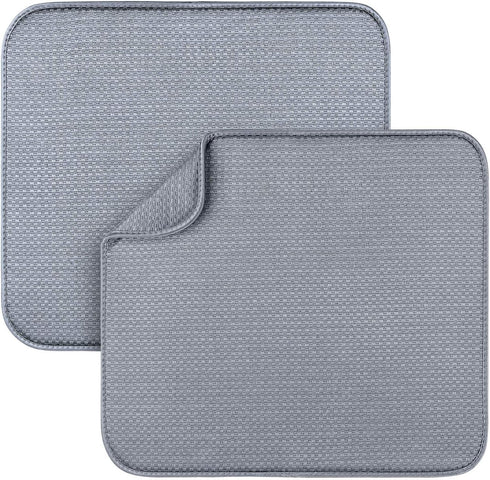 2 Pack Dish Drying Mats for Kitchen, Microfiber Dish Drying Rack Pad, Kitchen Counter Mat - 18X16 Inch...