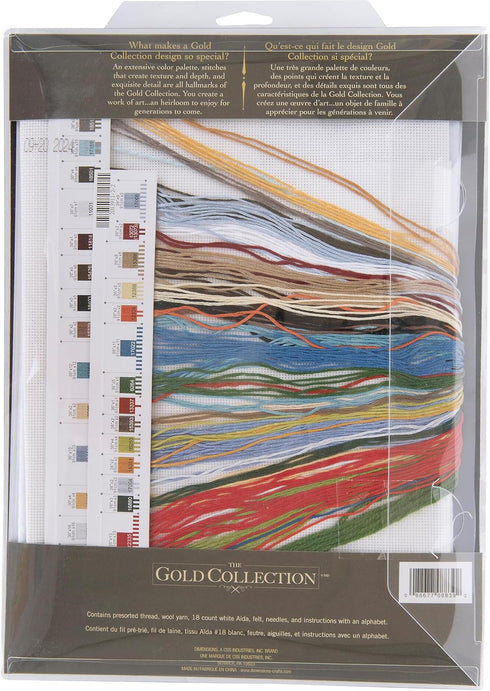 Dimensions Gold Collection Counted Cross Stitch 'Snowman & Friends' Personalized Christmas Stocking Kit, 18 Count White Aida, 16"...