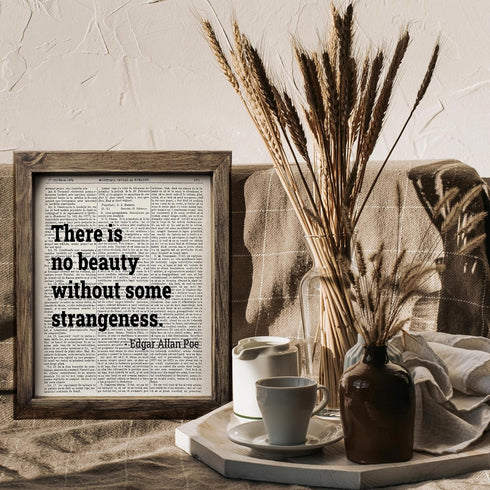 Posterizer 1 pcs-there is no beauty without some strangeness-Edgar Allan Poe-Typography Art-Gift for Couples boyfriend girlfriend Husband Wife- UN...