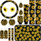 16 Pieces Sunflower Car Accessories Set Steering Wheel Cover Armrest Pad Gear Knob Cover Handbrake Cover Seat Belt Cover Cup Holder Vent Decoratio...