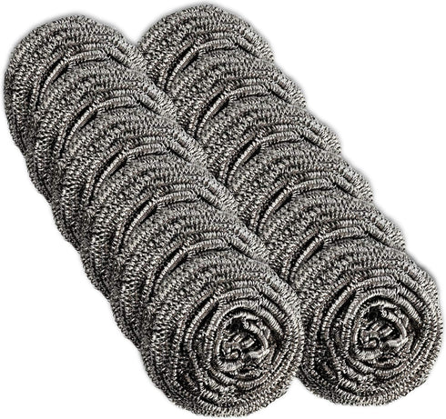 12 Pack Stainless Steel Scourers by Scrub It – Steel Wool Scrubber Pad Used for Dishes, Pots, Pans, and Ovens. Easy scouring for Tough Kitchen Cle...