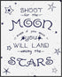 Posterizer 1 pcs-Shoot for the Moon-Starry Night-Quotes-Kids Room Art-Gift for Daughter, Son, Kids-Decor for Home & Office- unframed wall art...