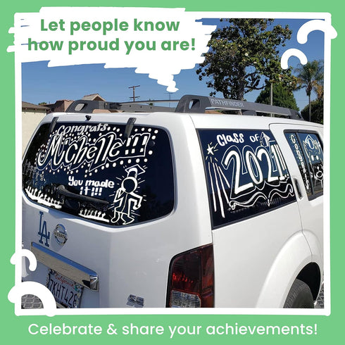 White Jumbo Chalk Markers - 15mm Window Markers | Pack of 4 White Pens - Use on Cars, Chalkboard, Whiteboard, Blackboard, Glass, Bistro | Loved by...