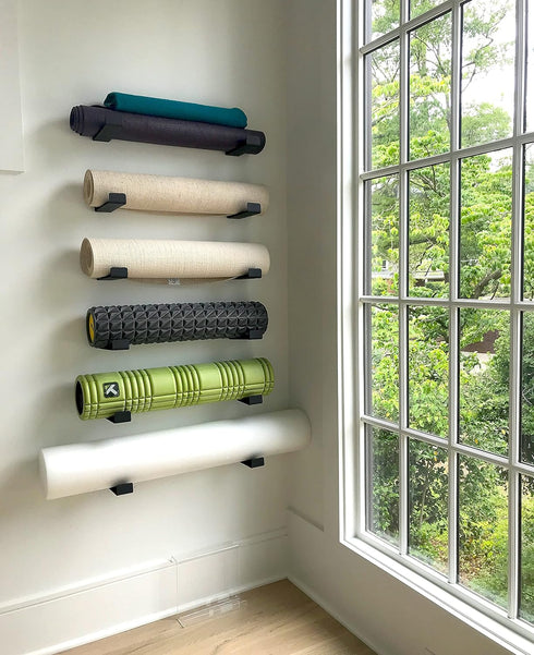 StoreYourBoard Yoga Mat Storage Rack, Foam Roller, Exercise Fitness Bands, Wall Hooks Gym Organizer...
