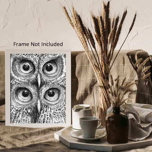 Posterizer 1 pcs-black and white owls-chic animal design poster 2-Art for Animal Lovers-Gift for Men Women Teens-Chic Home Decor- unframed wall ar...