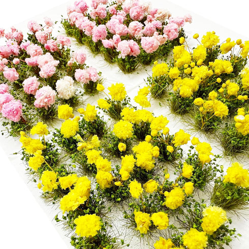 Woohome Flower Cluster Flower Vegetation Groups Grass Tufts Miniature Static Scenery for DIY Architecture Building Model Railway Train Diorama Gar...