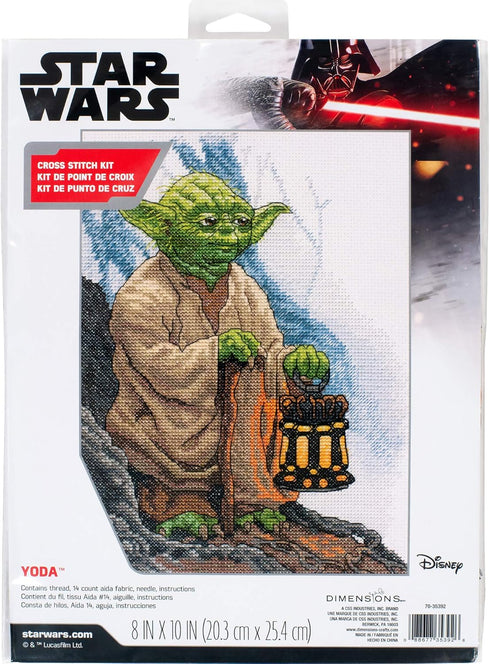 Dimensions 70-35392 Yoda Counted Cross Stitch Kit, 14 White Aida, 8'' x 10'...