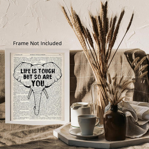 Posterizer 1 pcs-life is tough but so are you-encouraging-Quotes and Poems-Motivational & Inspirational Art-Decor for Home & Office- UNFRAMED Wall...