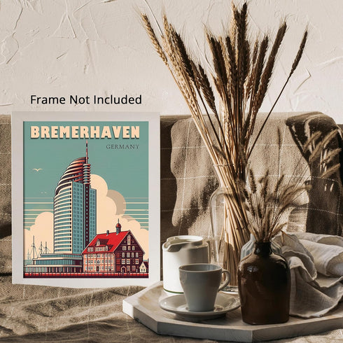 Posterizer 1 pcs-travel poster-Bremerhaven-Germany-Adventure Wall Art Gift for Men Women Entrepreneur Teens Decor for Home & Office- unframed wa...