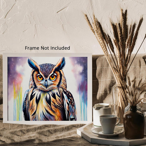 Posterizer 1 pcs- Abstract poster of a beautiful owl-Art for Animal Lovers-Abstract & Modern Art- Gift for Men Women Entrepreneur Teens-Decor for ...