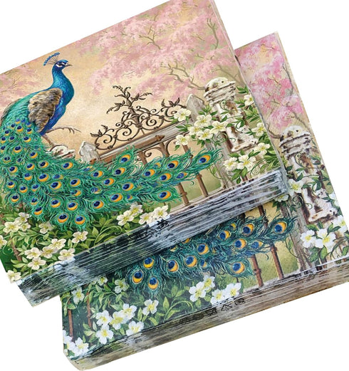 20-ct 13x13 Peacock Napkins for Valentine's, Dinner, Decoupage, Cocktail, Wedding, Shower, Mother's Day, Birthday Party - Decorative Paper Bird De...