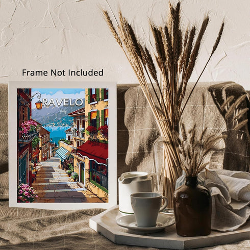 Posterizer 1 pcs-Ravello traditional Italy travel print-Adventure Wall Art-GIft for Men Women Teens-Decor for Home & Office- unframed wall art...