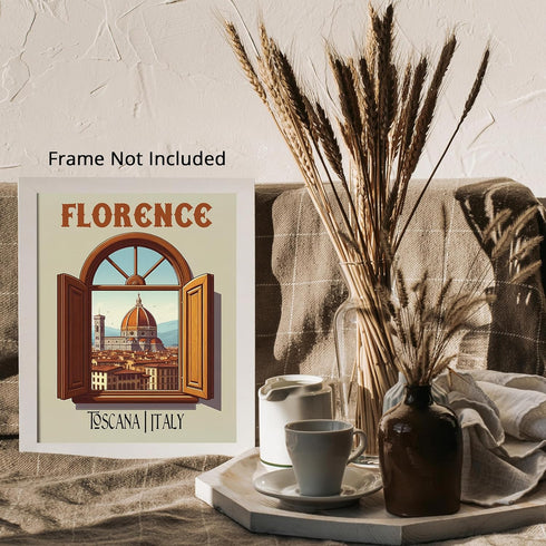 Posterizer 1 pcs-Florence Toscana, Italy Travel Print-Adventure Wall Art-GIft for Men Women Teens-Decor for Home & Office- unframed wall art...