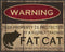 Posterizer 1 pcs-Fat Cat Warning Sign-Funny Poster For Cat Lovers-Art for Animal Lovers-Comedy Art-Gift For Animal Lovers-Living Room Bedroom Deco...