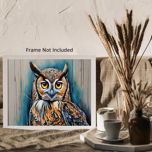 Posterizer 1 pcs- Brown owl oil painting style-Art for Animal Lovers-Abstract & Modern Art- Gift for Men Women Entrepreneur Teens-Decor for Home &...