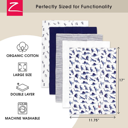 Zutano 5-Pack Organic Burp Cloths for Baby Girl & Boy, Large Cotton Burping Cloths for Babies | Absorbent Baby Spit-Up Rags | Gender Neutral Burp ...