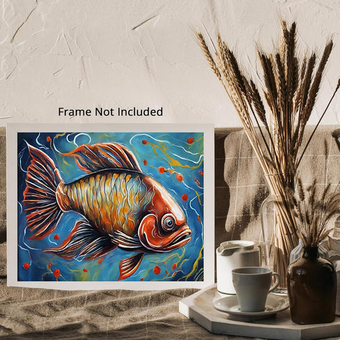 Posterizer 1 pcs- Abstract print of a fish in the sea-Art for Animal Lovers-Abstract & Modern Art- Gift for Men Women Entrepreneur Teens-Living Ro...